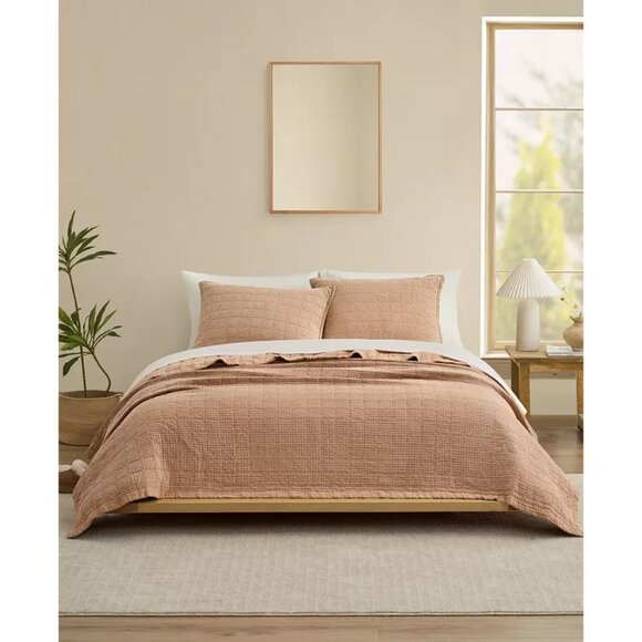 UGG Brown Sandalwood Campo Cotton Quilt Set King MSRP $180 - Picture 5 of 6